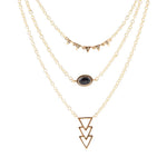 Marcasite and Onyx Bronze Layered Necklace - Barse Jewelry