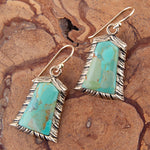 Meriette Blue Turquoise Golden Drop Earrings - Barse Jewelry