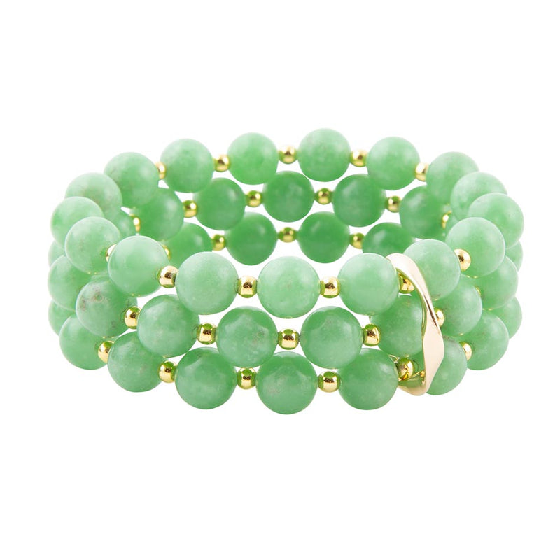 Mint Green Agate Triple Stretch Bracelet Set - Barse Jewelry