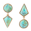 Miss-Matched Blue Turquoise Golden Post Earrings - Barse Jewelry