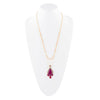 Neims Pink Carnelian Golden Pendant Necklace - Barse Jewelry