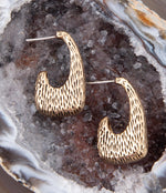 Nomad Textured Golden Half Hoop - Barse Jewelry