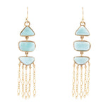 Ohana Blue Larimar Golden Chandelier Drop Earrings - Barse Jewelry