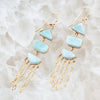 Ohana Blue Larimar Golden Chandelier Drop Earrings - Barse Jewelry