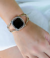 Onyx Mixed Metal Golden Cuff Bracelet - Barse Jewelry