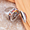 Orange Amber and Sterling silver Vessel Ring - Barse Jewelry