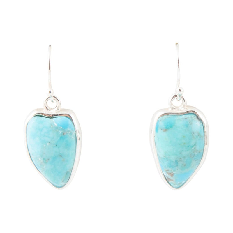 Organic Turquoise and Sterling Silver Drop Earrings - Barse Jewelry