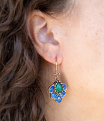 Peacock Blue Lapis Golden Drop Earrings - Barse Jewelry