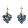 Peacock Blue Lapis Golden Drop Earrings - Barse Jewelry