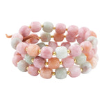 Pink and Green Patel Jade Triple Bracelet Set - Barse Jewelry