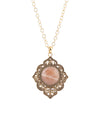 Pink Moonstone Golden Pendant Necklace - Barse Jewelry