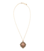 Pink Moonstone Golden Pendant Necklace - Barse Jewelry