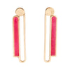 Pink Raspberry Quartz Elongated Golden Post Earrings - Barse Jewelry