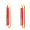 Pink Raspberry Quartz Elongated Golden Post Earrings - Barse Jewelry