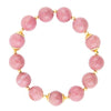 Pink Rhodonite Chunky Golden Stretch Bracelet - Barse Jewelry