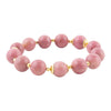 Pink Rhodonite Chunky Golden Stretch Bracelet - Barse Jewelry