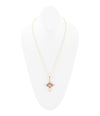 Pink Rhodonite Golden Cross Pendant Necklace - Barse Jewelry