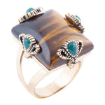 Prismatic Brown Tiger's Eye Statement Golden Ring - Barse Jewelry