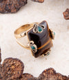 Prismatic Brown Tiger's Eye Statement Golden Ring - Barse Jewelry