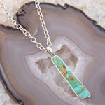 Pueblo Blue Turquoise and Sterling Silver Pendant Necklace - Barse Jewelry