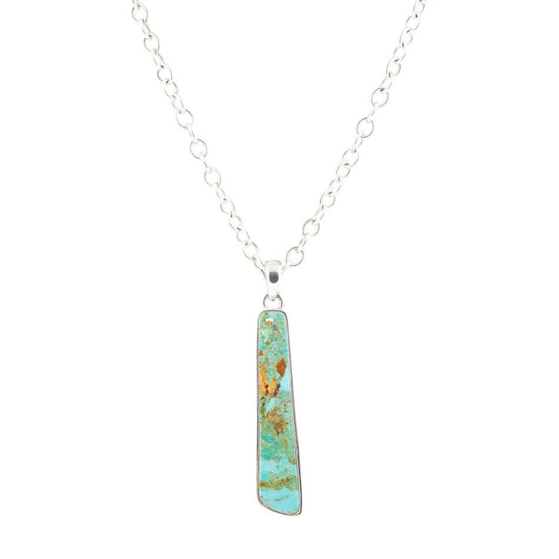 Pueblo Blue Turquoise and Sterling Silver Pendant Necklace - Barse Jewelry