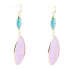 Purple Amethyst Tear Golden Drop Earrings - Barse Jewelry