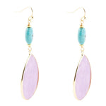 Purple Amethyst Tear Golden Drop Earrings - Barse Jewelry