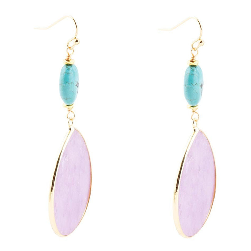 Purple Amethyst Tear Golden Drop Earrings - Barse Jewelry