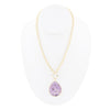 Purple Amethyst Teardrop Golden Chain Necklace - Barse Jewelry