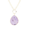 Purple Amethyst Teardrop Golden Chain Necklace - Barse Jewelry