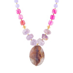 Purple Periwinkle Amethyst and Agate Pendant Necklace - Barse Jewelry