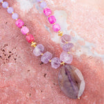 Purple Periwinkle Amethyst and Agate Pendant Necklace - Barse Jewelry