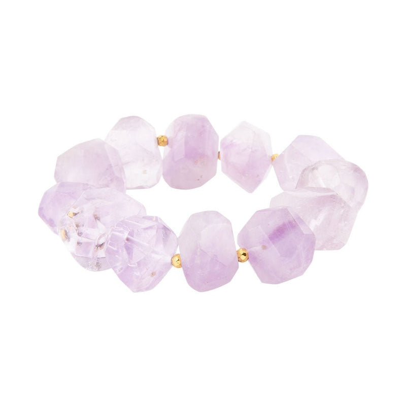 Purple Periwinkle Amethyst Chunky Stretch Bracelet - Barse Jewelry