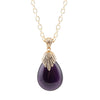 Purple Quartz Tear Drop Glden Pendant Necklaces - Barse Jewelry