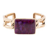 Purple Turquoise Agate Golden Cuff Bracelet - Barse Jewelry