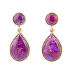 Purple Turquoise and Golden Bronze Teardrop Earrings - Barse Jewelry