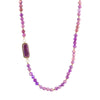 Purple Turquoise Linked Golden Necklace - Barse Jewelry