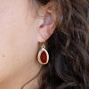 Red Carnelian Golden Drop Earrings - Barse Jewelry