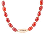 Red Carnelian Golden Statement Necklace - Barse Jewelry