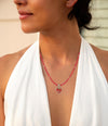 Red Coral Hart Pendant Golden Bronze Necklace - Barse Jewelry