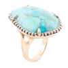 Refined Blue Turquoise Golden Statement Ring - Barse Jewelry