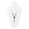 Regal Blue Apatite Mixed Stone Golden Pendant Necklace - Barse Jewelry