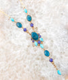 Regal Blue Apatite Mixed Stone Golden Pendant Necklace - Barse Jewelry