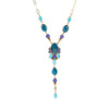 Regal Blue Apatite Mixed Stone Golden Pendant Necklace - Barse Jewelry