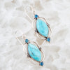 Regal Blue Turquoise and Apatite Sterling Silver Drop Earrings - Barse Jewelry