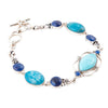 Regal Blue Turquoise and Apatite Sterling Silver Link Bracelet - Barse Jewelry