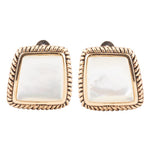 Roped Mother of Pearl Golden Clip Earrings - Barse Jewelry