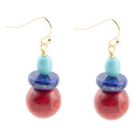 Scardale Multi Stone Colorful Golden Drop Earrings - Barse Jewelry