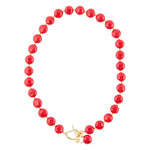 Scardale Red Shel Pearl Golden Necklace - Barse Jewelry