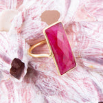 Scarlet Quartz and Golden Ring - Barse Jewelry